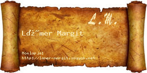 Lámer Margit névjegykártya